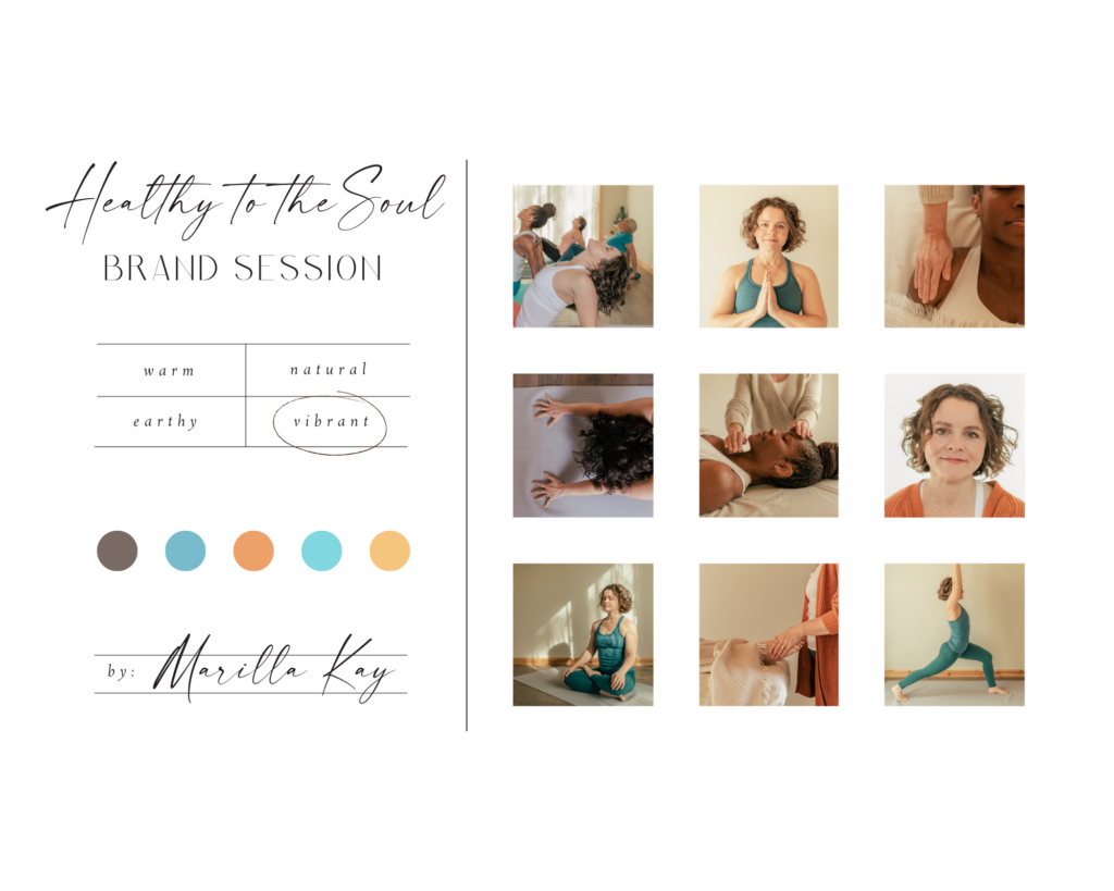 Corvallis Oregon Reiki Healer and Pilates and Yoga Coach Photo Brand Session Mood board