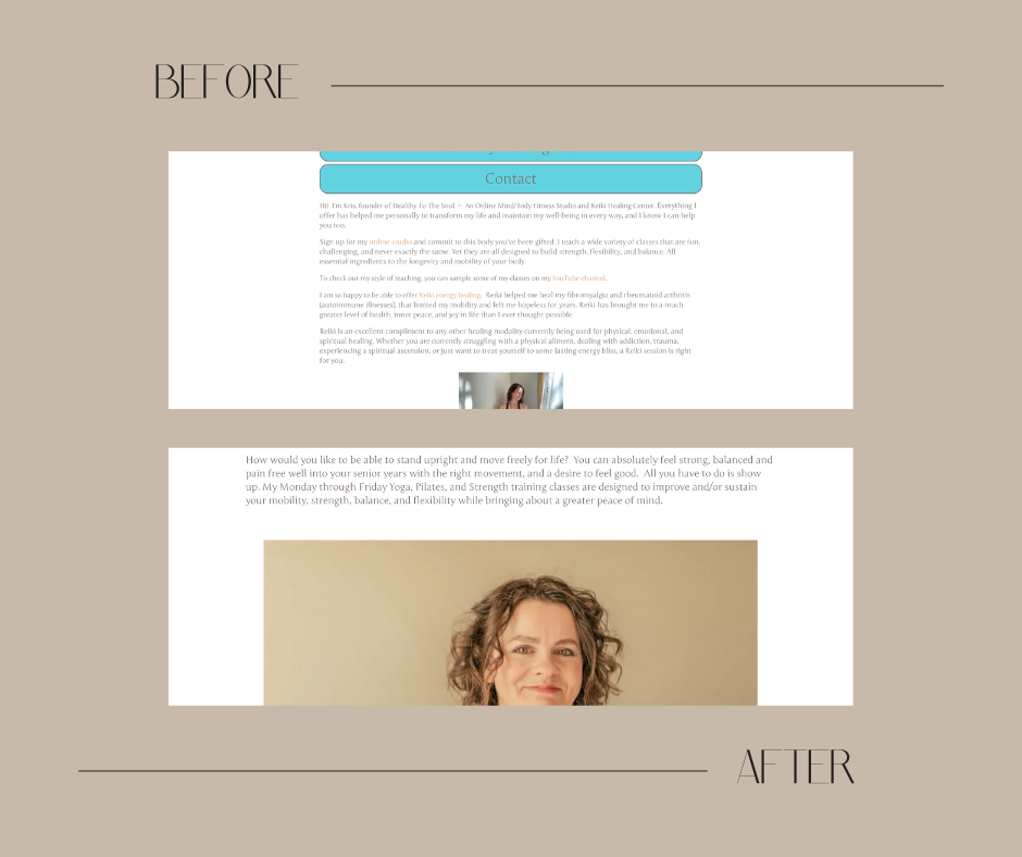 Oregon health coach website before and after brand photo session